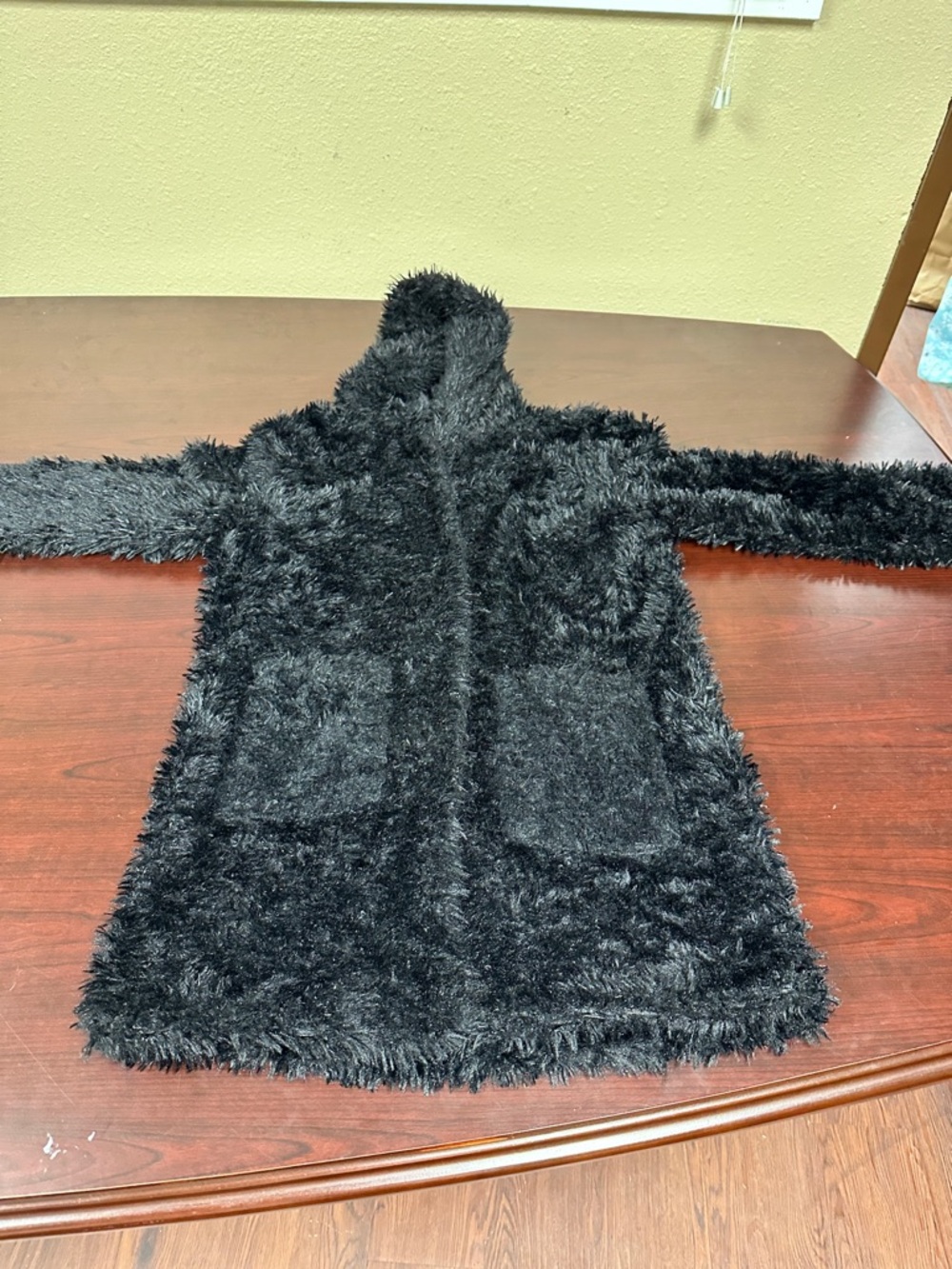 @NWOT, Style me Black Faux Fur Hooded Coat